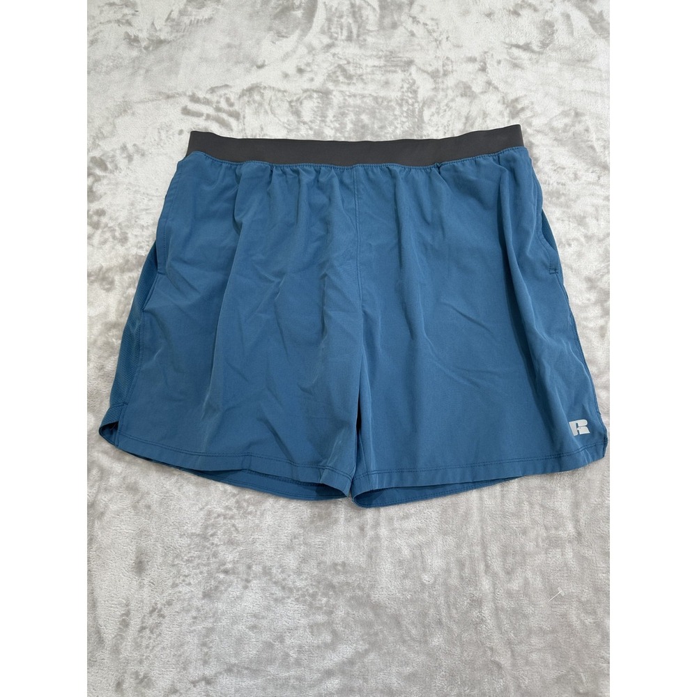 Russell Athletic Shorts Men's Size 2XL Teal Lined Tennis Running‎ Swim Pockets